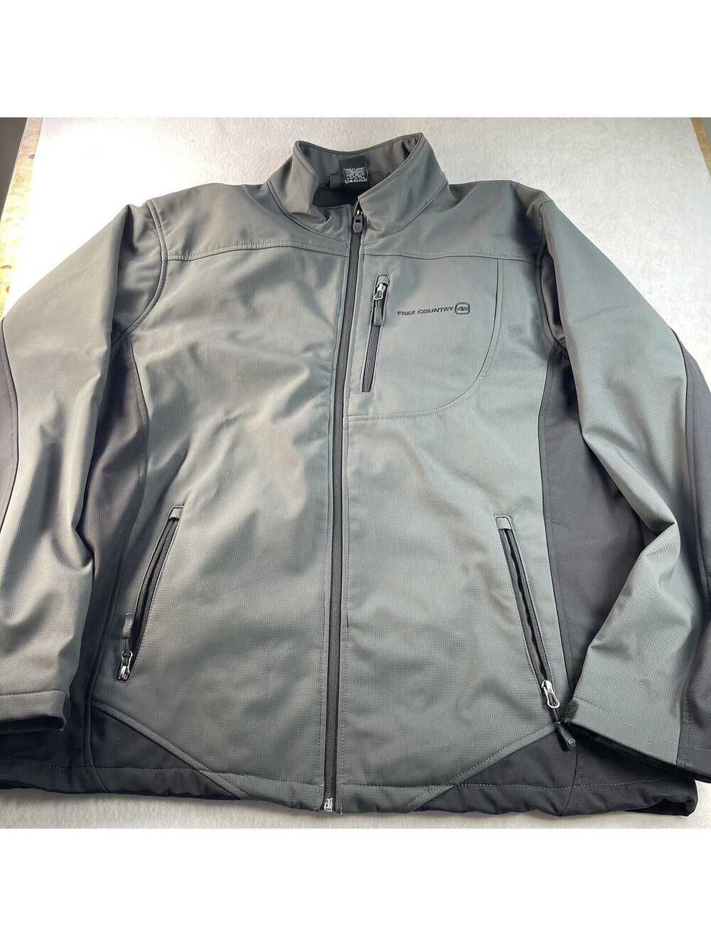 Free Country Jacket Men's 2XLT Gray Water Resistant Full Zip Big and Tall coat